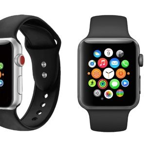 Black Soft Silicone Apple Watch Band 38mm